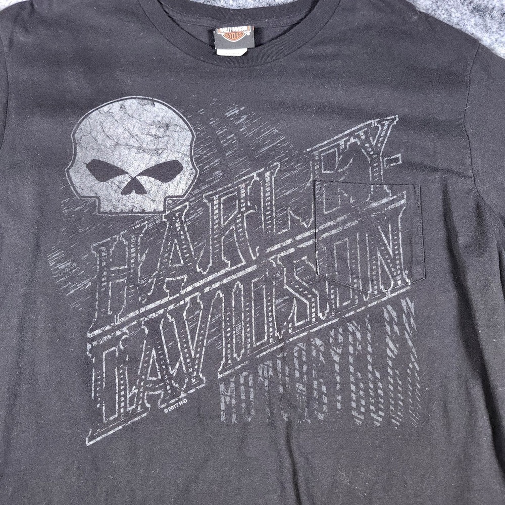 Vintage Harley Davidson Hanes Tshirt Atlantic City Made in USA pocket XL - Picture 2 of 12